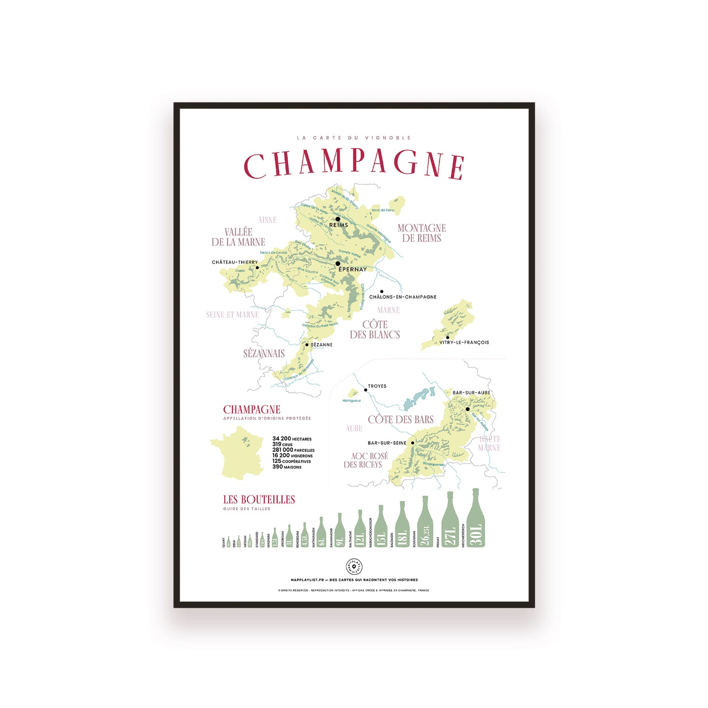 Ma carte du vignoble de champagne