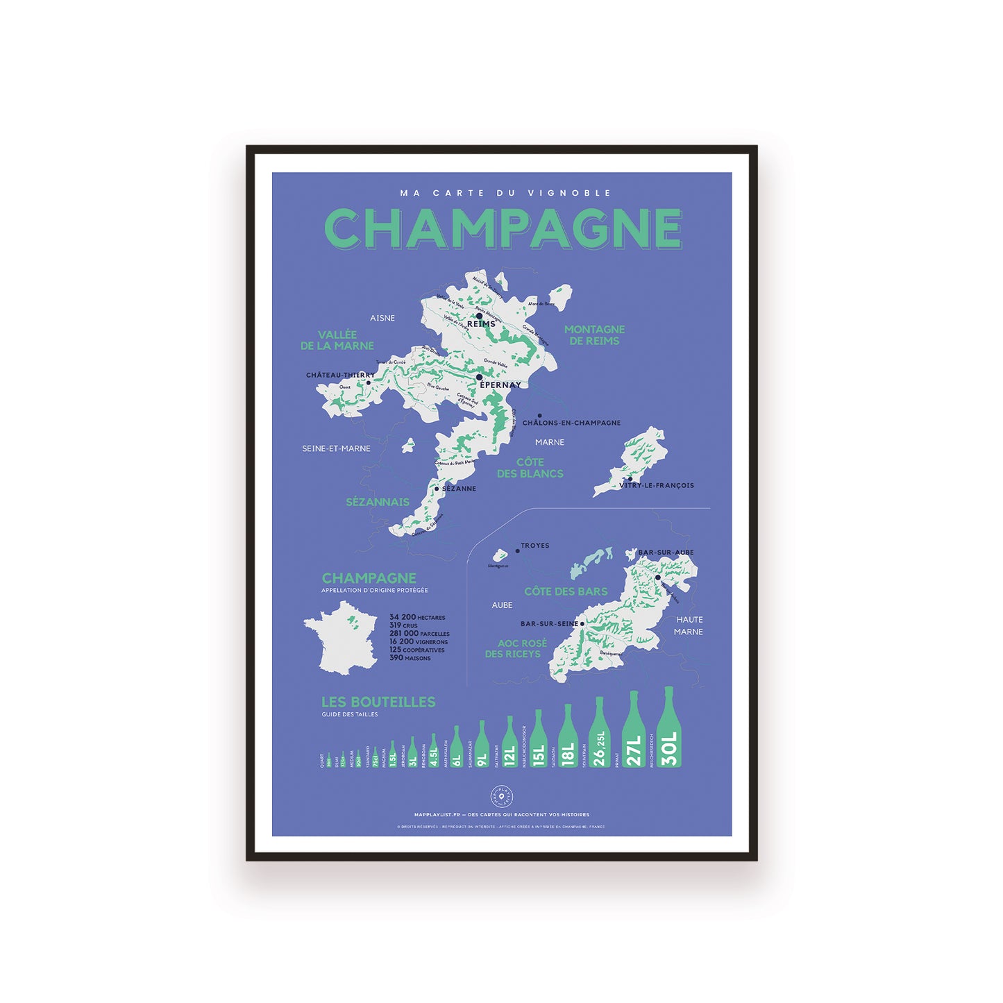 Ma carte du vignoble de champagne