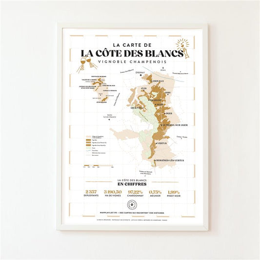 La carte de la Côte des Blancs