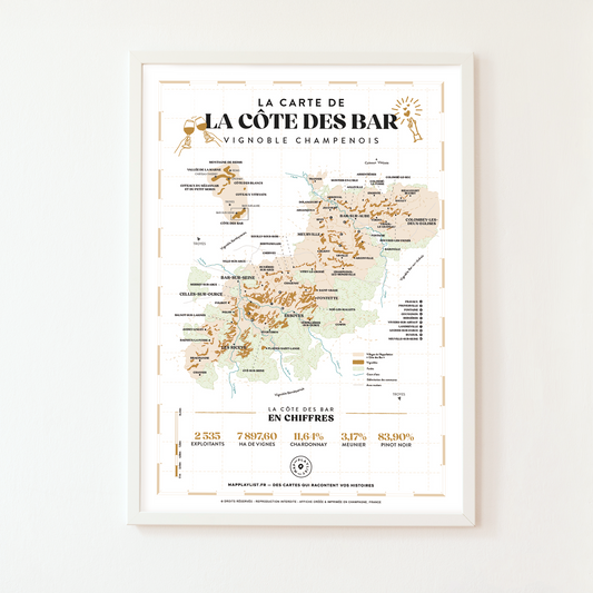 La carte de la Côte des Bar